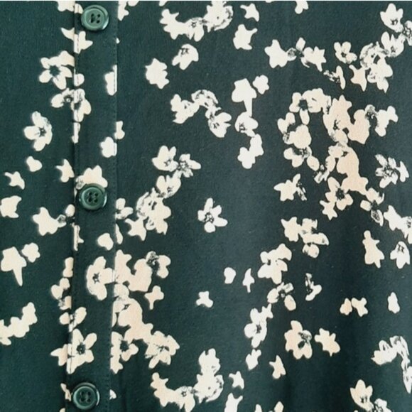 PENNINGTONS Button Down V-Neck Floral Print Tunic Top Black & Pink Sz 2X - Picture 7 of 14